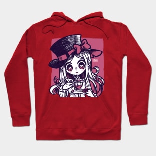 girl drinking tea Hoodie